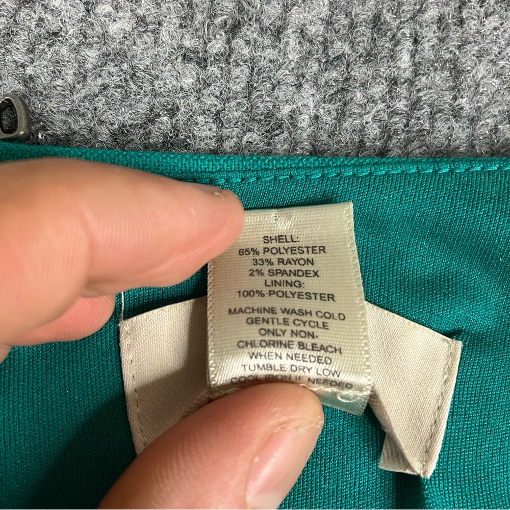 LOFT Teal V-Neck Mini Dress - Picture 3 of 5